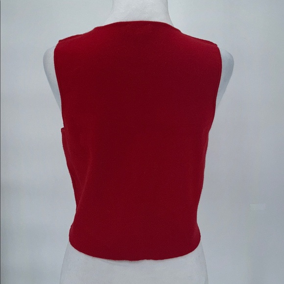 Le Lis Red Sleeveless Knit Button-Down Sweater Vest Top - Women's Size Medium - Picture 4 of 7